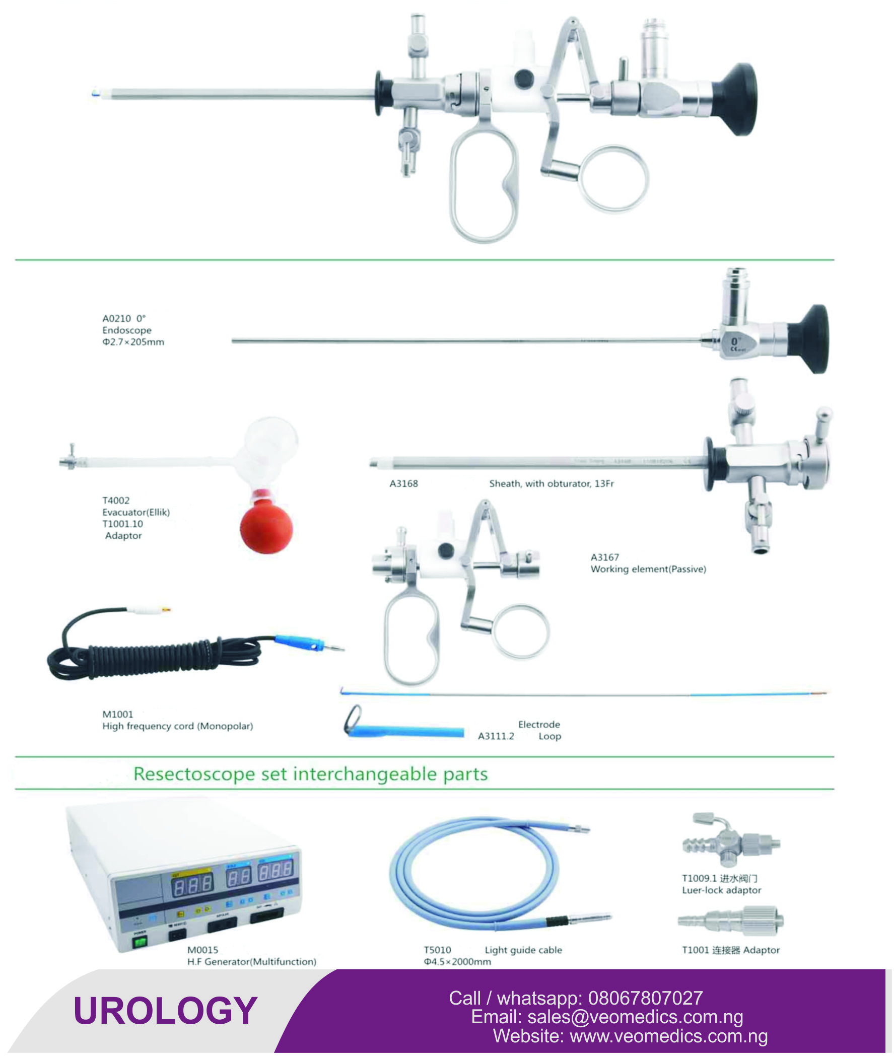 PEDIATRIC RESECTOSCOPY SET (LOCKABLE)